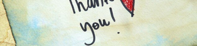 thank you note handwritten on old paper